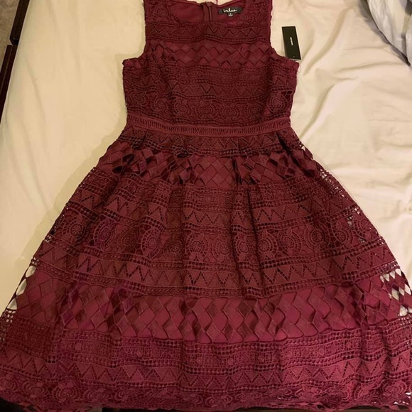 lulus burgundy skater dress